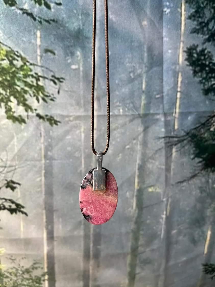 Rhodonite Pendant on Nickel-Free Bail