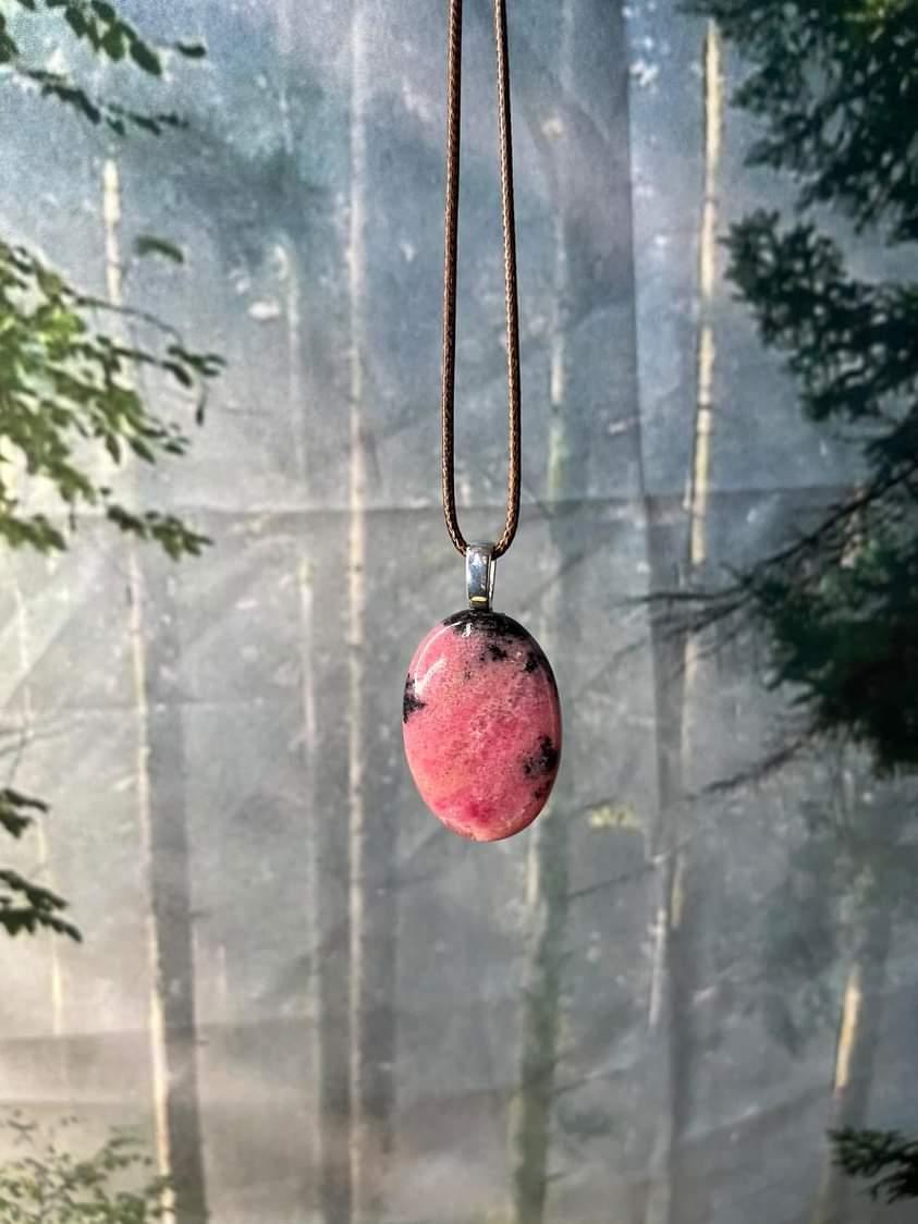 Rhodonite Pendant on Nickel-Free Bail