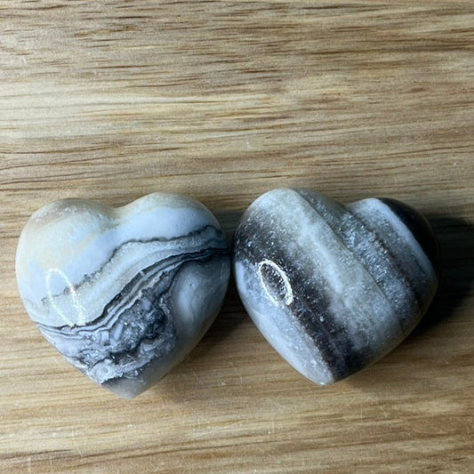 Zebra Calcite Hearts - A