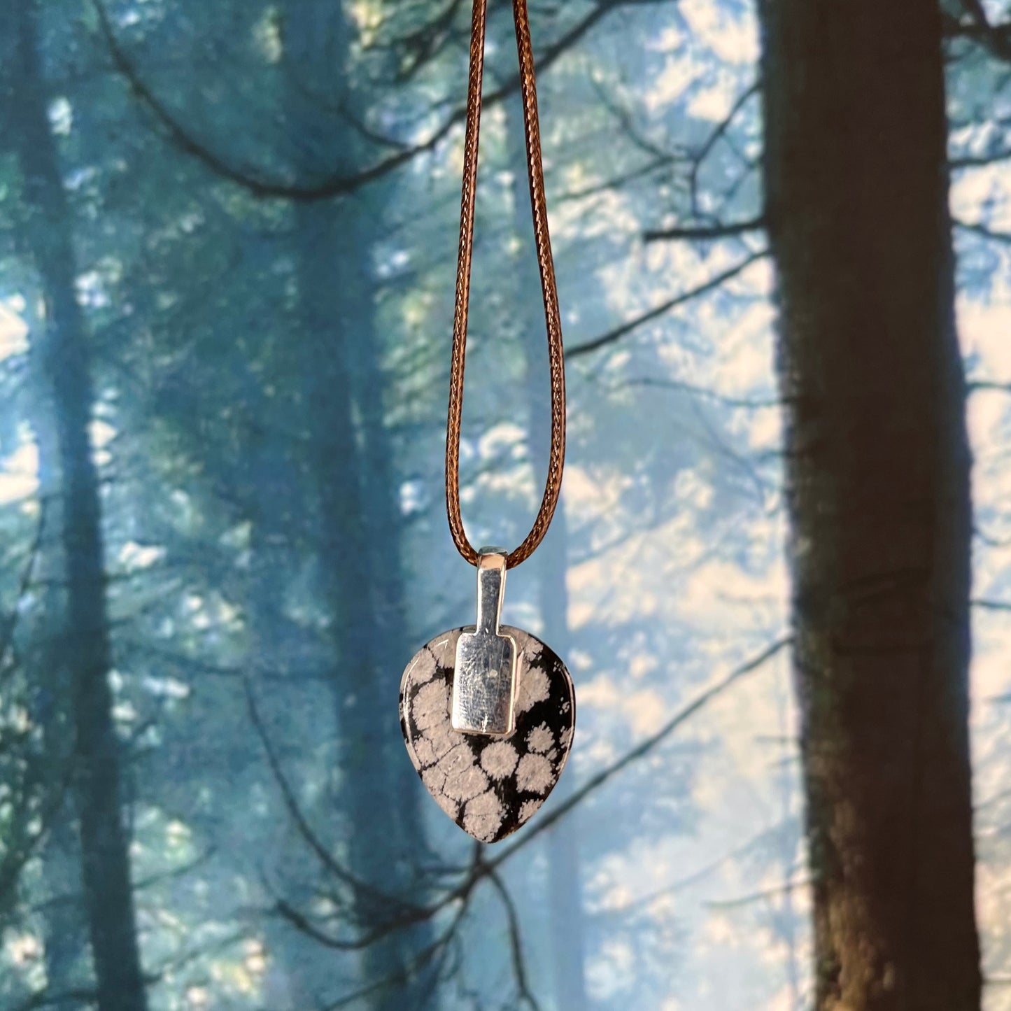 Snowflake Obsidian Pendant - B