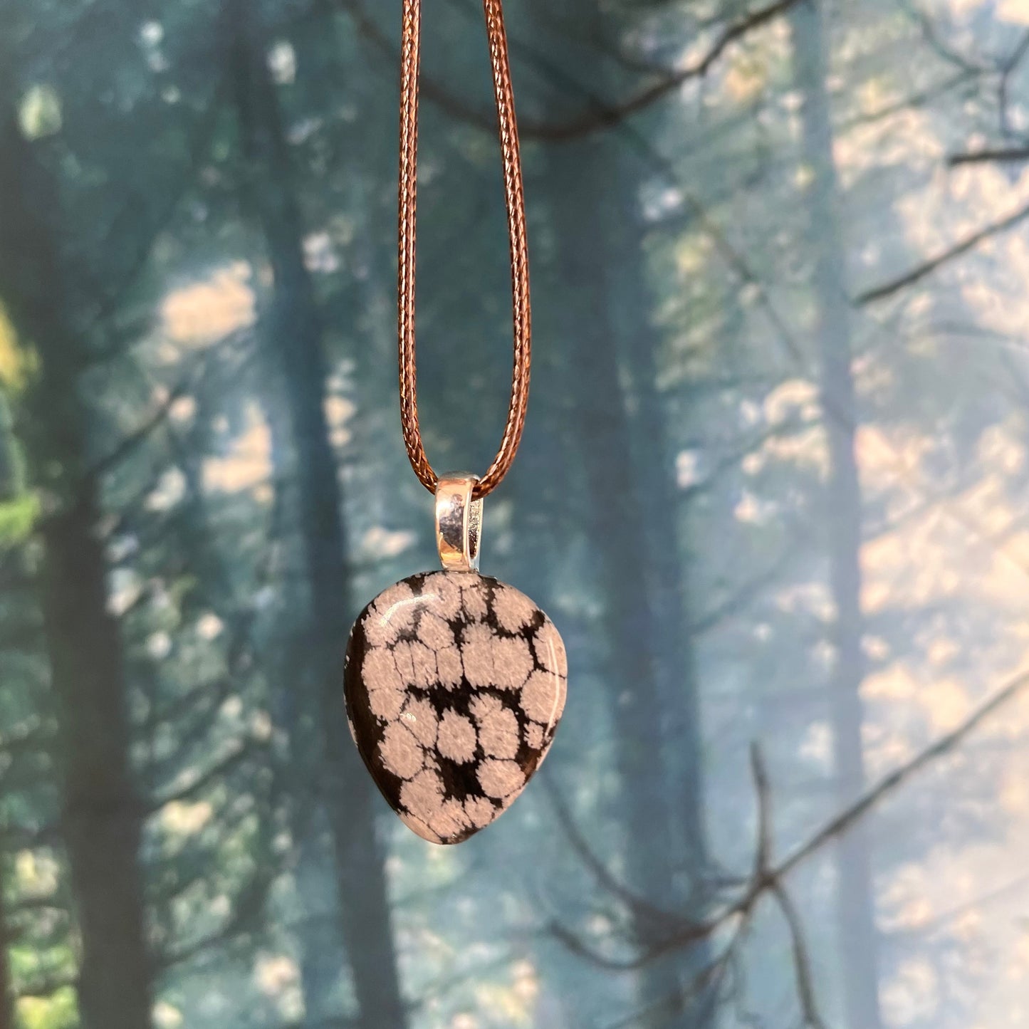 Snowflake Obsidian Pendant - B