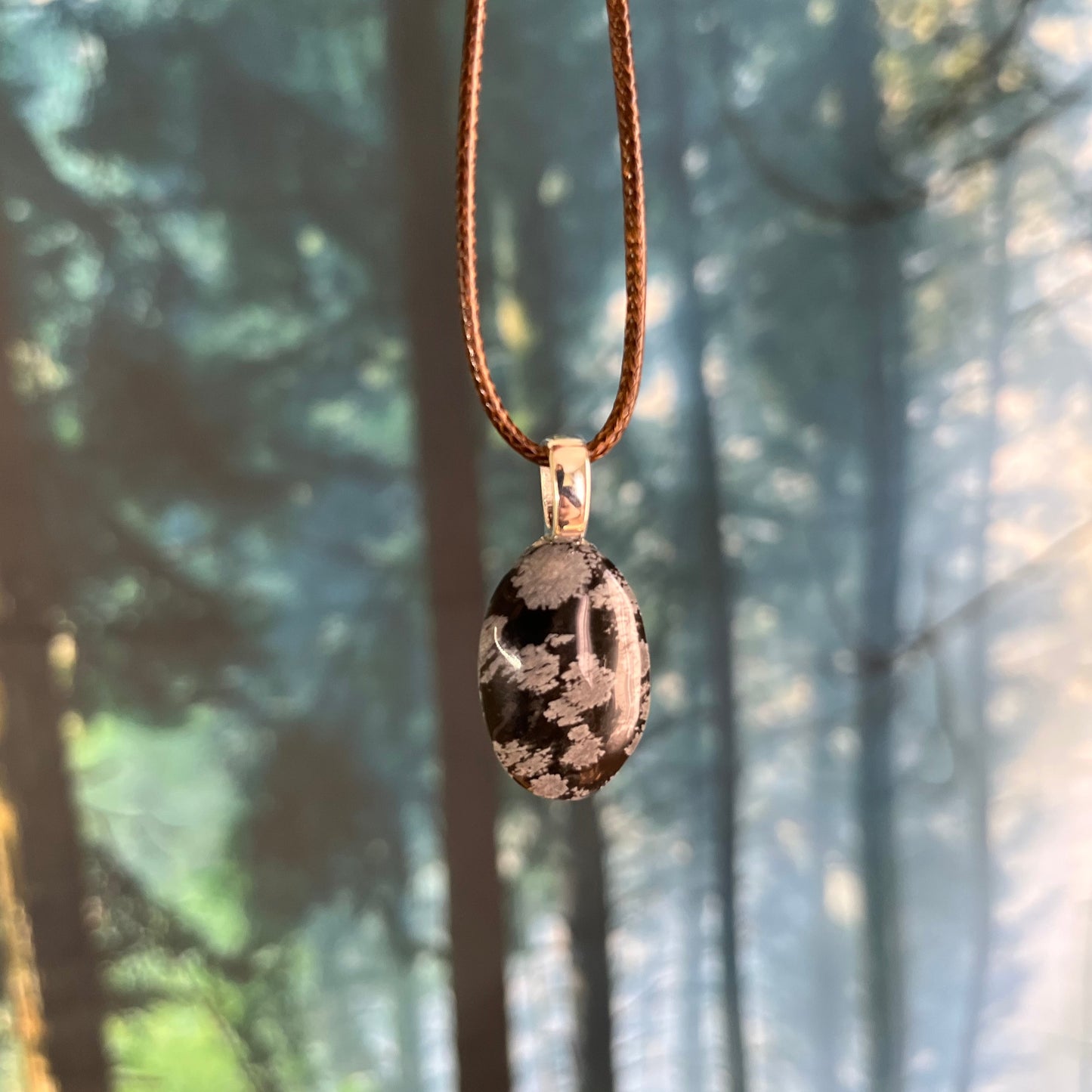 Snowflake Obsidian Pendant -D