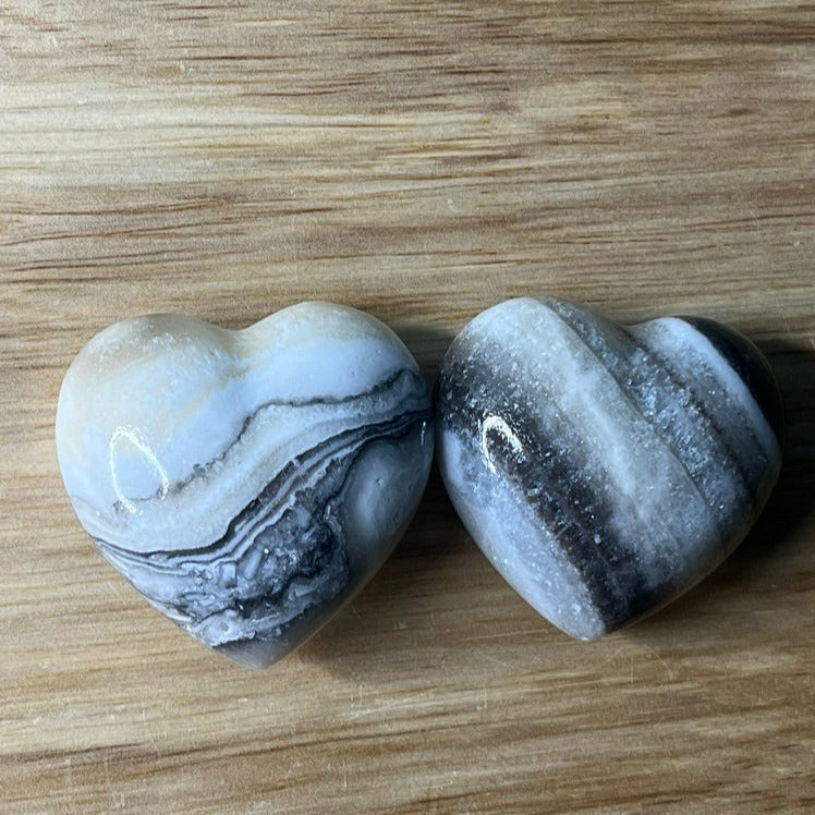 Zebra Calcite Hearts - A