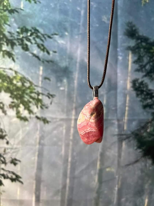 Rhodochrosite Pendant on Nickel-Free Bail