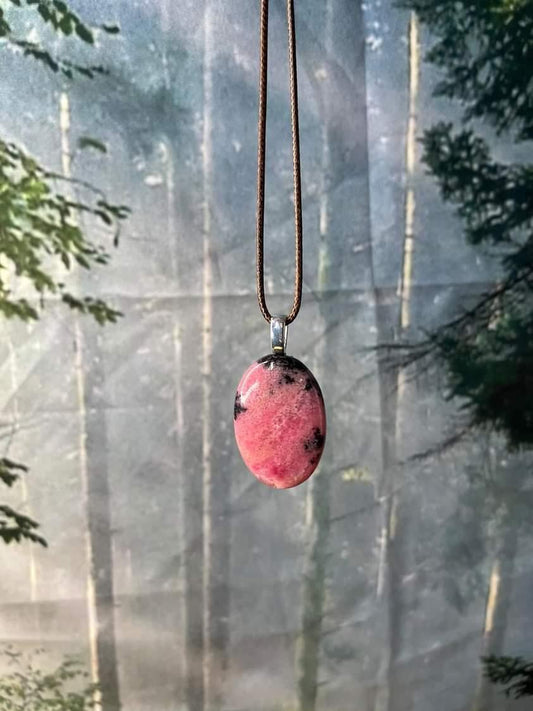 Rhodonite Pendant on Nickel-Free Bail