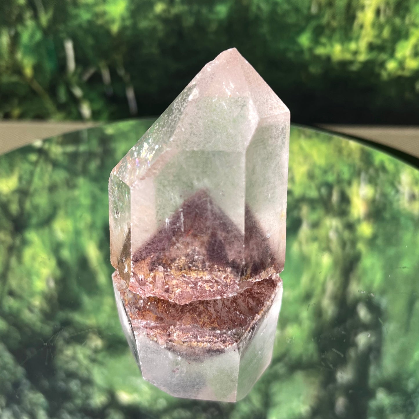 Hematite Phantom Quartz Point - B